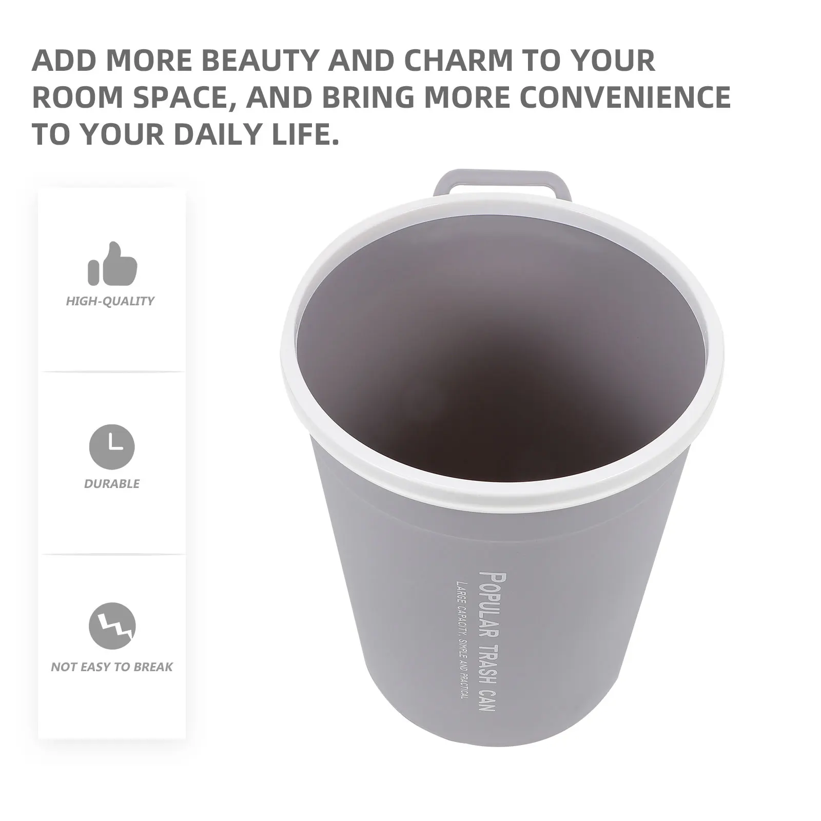 

Trash Can Waste Container Stylish Simple PP Material Odorless Safe Long Lasting Easy Clean Reusable Environmental Friendly