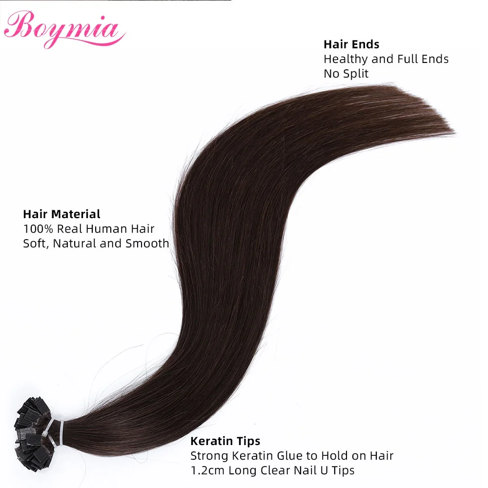 Boymia ストレートフュージョンフラット先端人毛エクステンション 14 "18" ケラチンカプセル髪オンブルブロンド色 1 グラム/ストランド 50 グラム