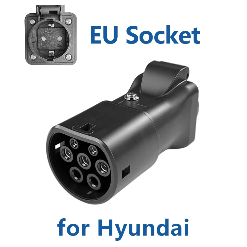 EVqiaoyi Type2 V2L-ontladingsadapter, voertuig-naar-laadstekker met uit-schakelknop voor Jaecoo 7, BYD, MG, Renault