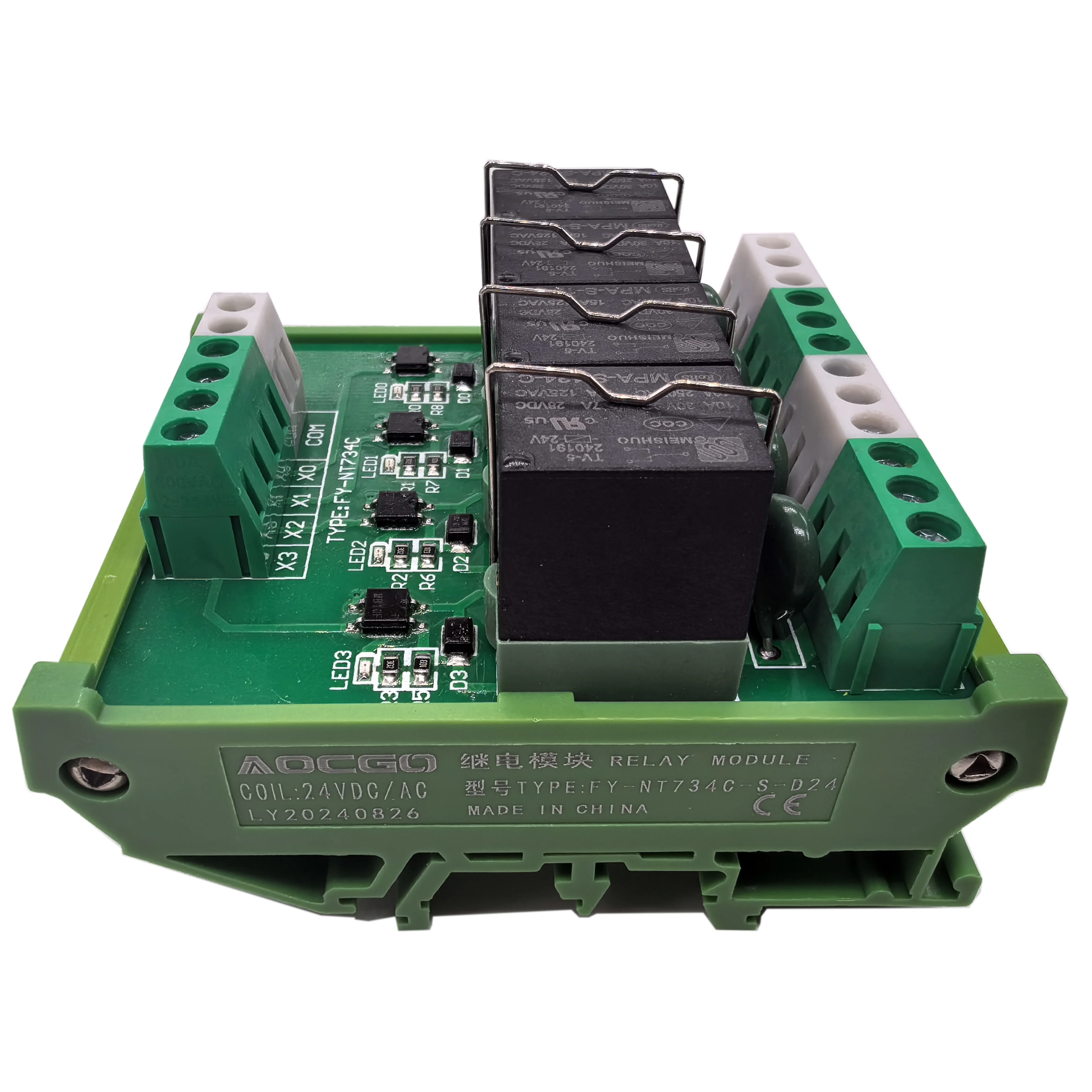 4 channel T73 24VDC 10A 250VAC/30VDC Interface relay module