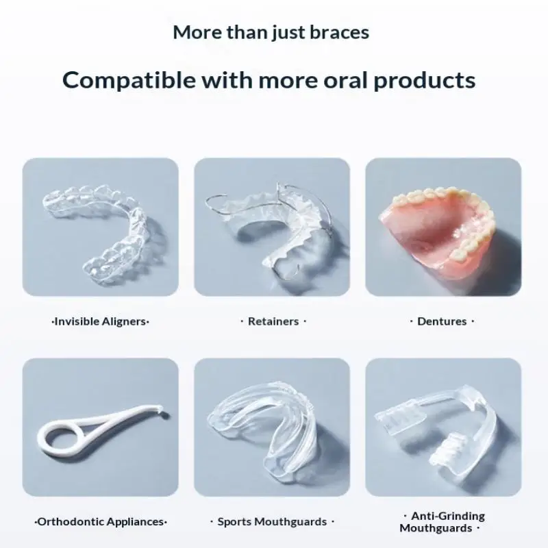 50KHZ Ultrasonic Braces Cleaning Machine USB Rechargeable Multi-function Invisible Retainer Denture Machine Jewelry High Frequen view 5