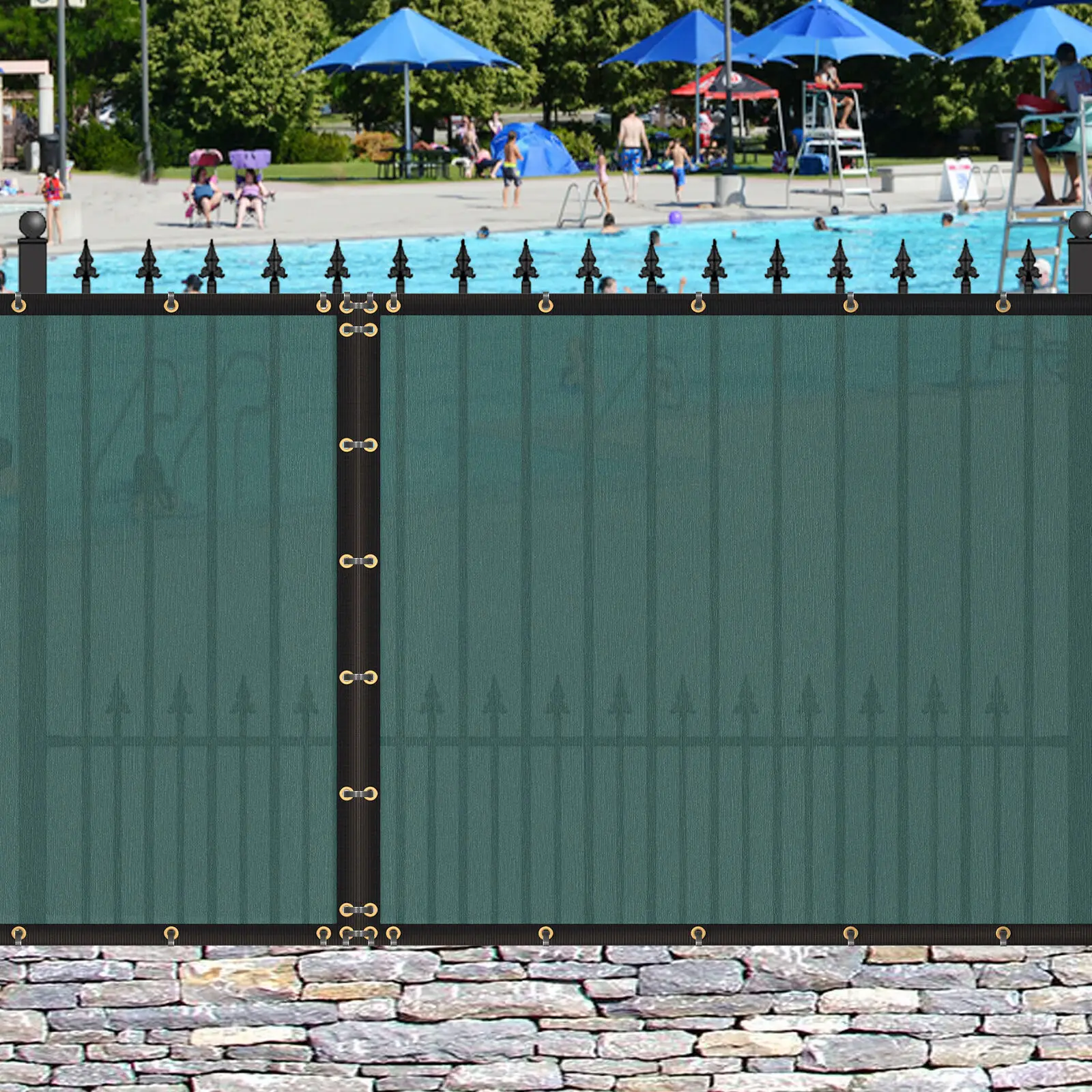 Imagem -05 - Hdpe Tecido Mesh Shade Cover Jardim Pára-brisas Privacy Fence Screen Verde 6x50ft