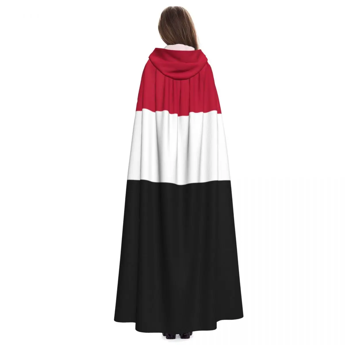 Yemen Flag Unisex Witch Party Reversible Hooded Adult Vampires Cape Cloak