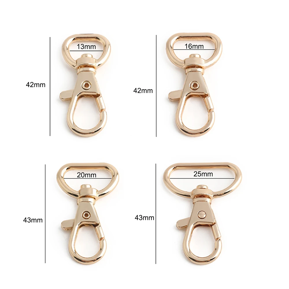 10/30/100PCS 13-25mm Metal Swivel Snap Lobster Clasp Hooks Trigger Clip For Bag Webbing Straps Key Ring Dog Chain Accessories