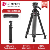 Ulanzi VideoFast Adjustable Heavy Duty Carbon Fiber Tripod 164CM Load 10KG With Hydraulic Damping Fluid Head Ball Base Spike