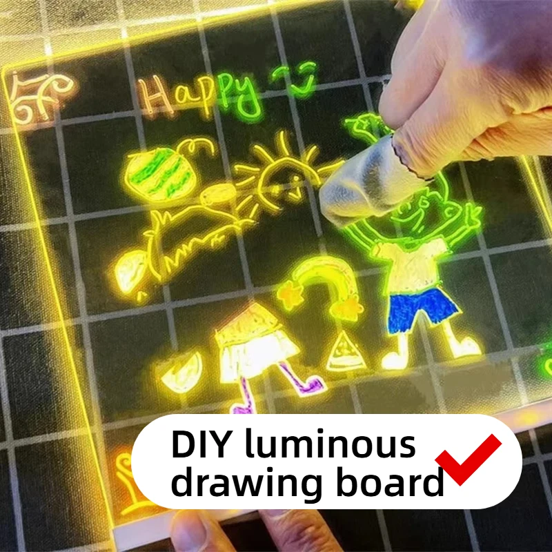Erasable Glowing Doodle Board Scratch-resistant Luminous Advertising Board Decorative Panel Hanging Handwriting Board New Gifts
