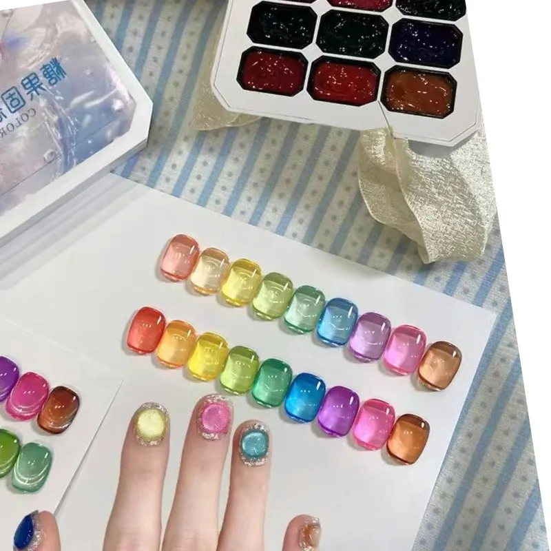 1pc  Summer Candy Jelly Color Solid Nail Polish Gel 9 Colors Nail Gel - Strong Setting Gel, Transparent Jelly Color, image 5