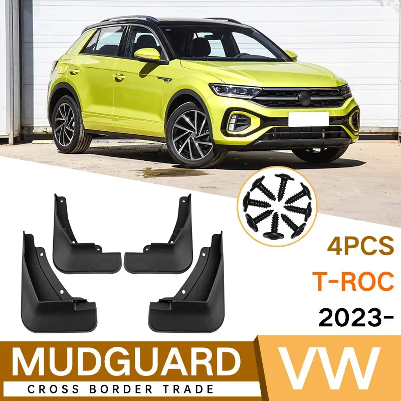 

For Volkswagen T-ROC 2023 black car mudguard Reduce dust Resist tire dirt car accessories tools