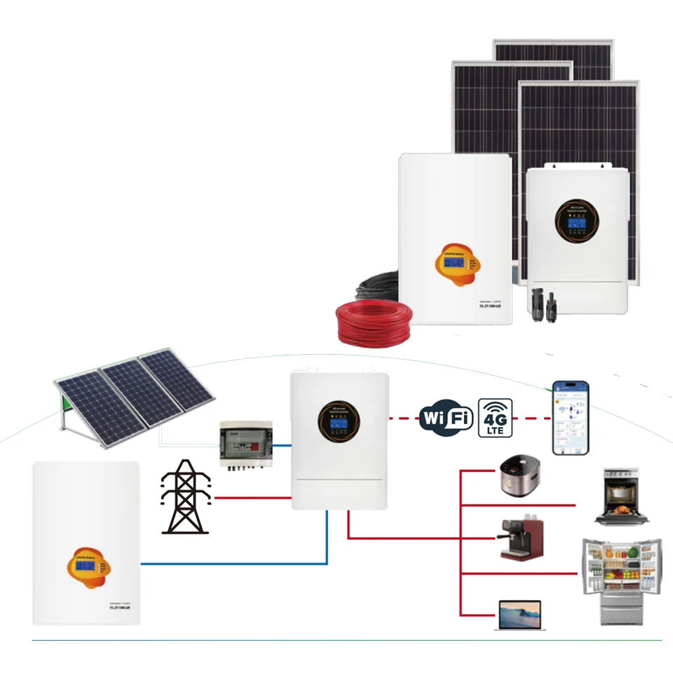 10KW on Grid Hybrid Solar Power System with Monocrystalline Silicon Panels Lithium Ion Battery ’MPPT Controller for Home Use