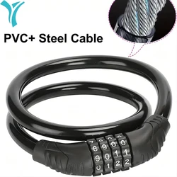 ZHUOHUA Bike Lock Cable,Bike Locks Heavy Duty Anti Theft,Security 4 Digit Resettable Combination Portable Code for Bicycle