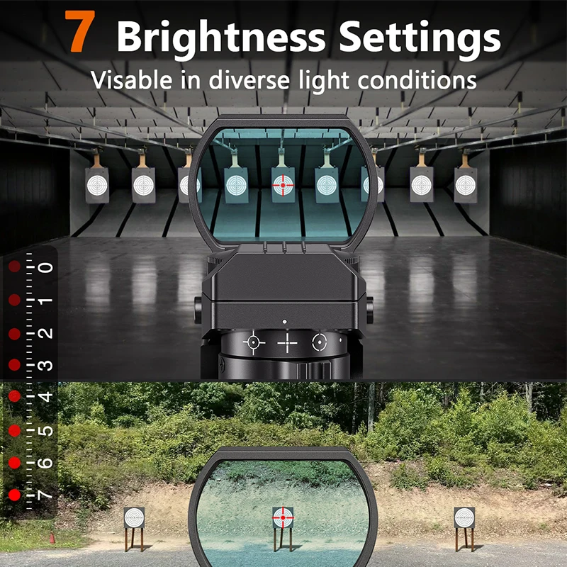 MidTen Red Dot Sight 4 Adjustable Reticles with Rail Mount Shooting Aiming Optical Instrument Reflection Point Aiming