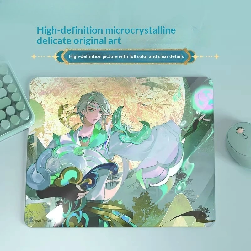 Li Bai Co-branded Tempered Glass Mouse Pad, Stain-resistant and Durable, E-sports Gaming Accessories Gifts
