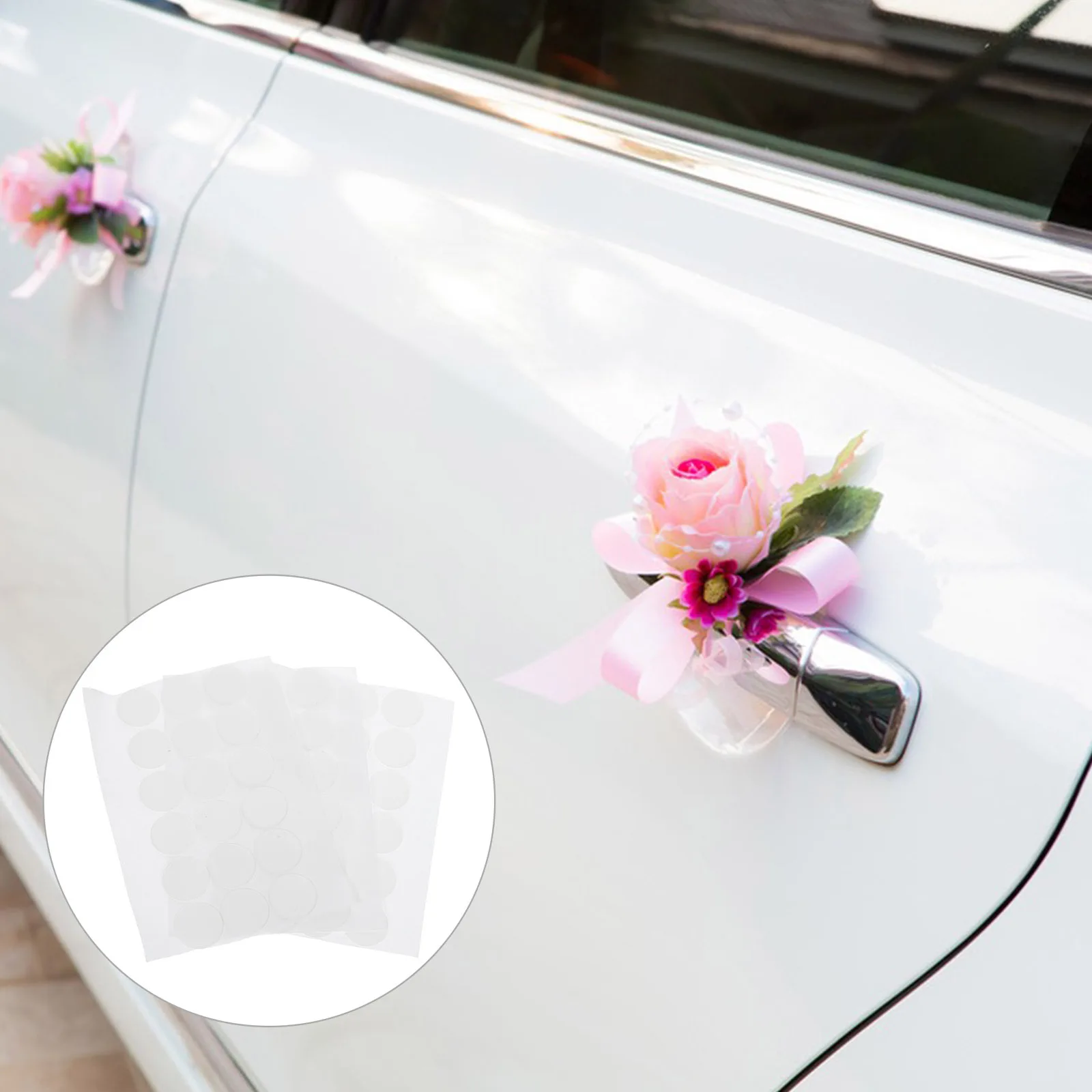 

60Pcs Double Sided Tape Round Adhesive Stickers Strong Hold Traceless Removal Multi-Functional Clear Sticky Dots for Home Office