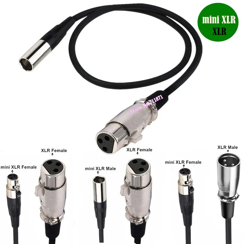 Mini XLR macho hembra a XLR hembra macho Cable adaptador línea 3Pin XLR hembra Mini CANNON macho hembra Cable de Audio Mini XLR xlr