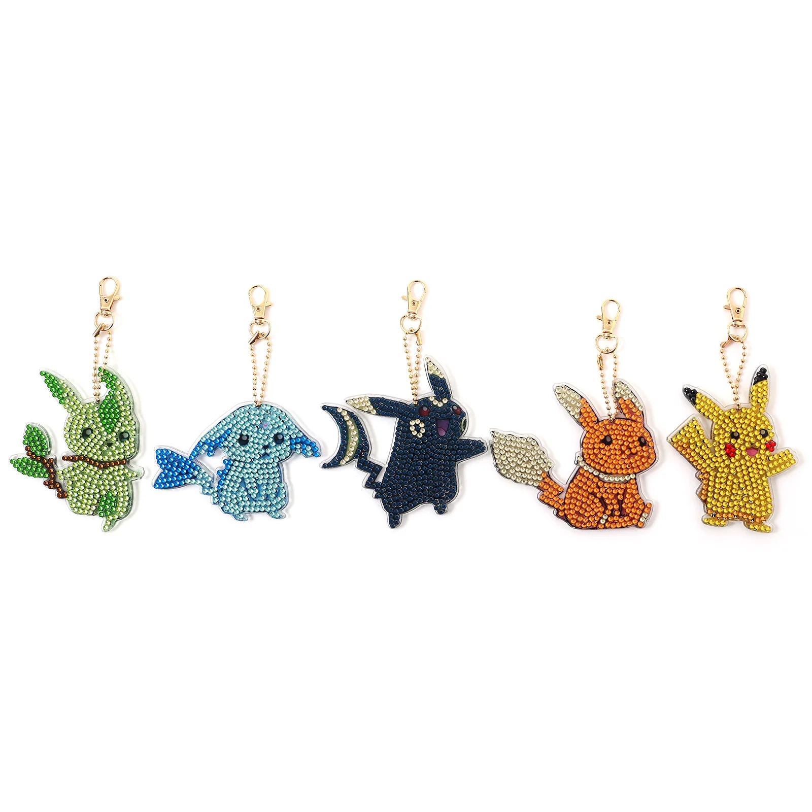 

Cartoon Pokemon Pikachu Series DIY Diamond Painting Keyring Mosaic Cross Stitch Bag Pendant Birthday Gift Diamond Keychain