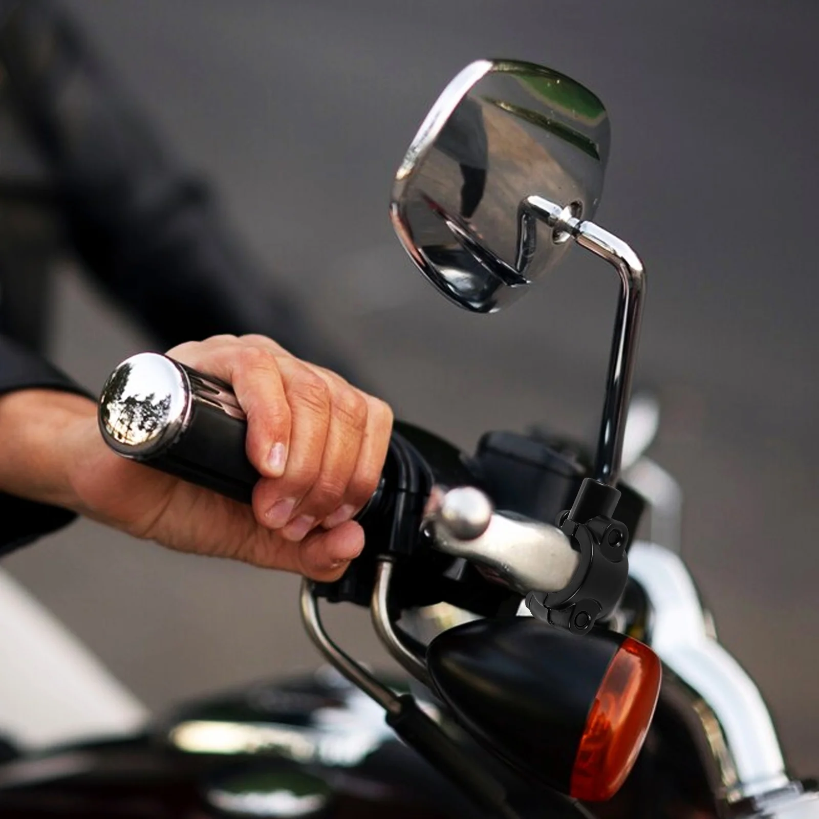 

1Pair 10Mm Electric Vehicle Rearview Mirror Bracket Black Universal Motorcycle Handlebar Mount Clamp Base For Atv Snowmobile