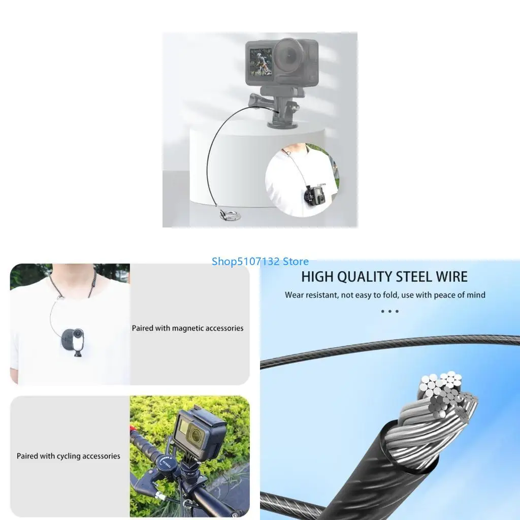 87HD Safety Stainless Steel Tether Lanyard for Sj4000/Action/GO 3S Action Camera
