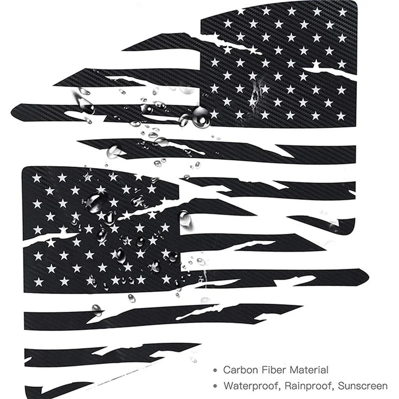 

A21F-4X Window Decal Carbon Fiber Rear Window Distressed Flag Sticker For Camaro 2010 2011 2012 2013 2014 2015