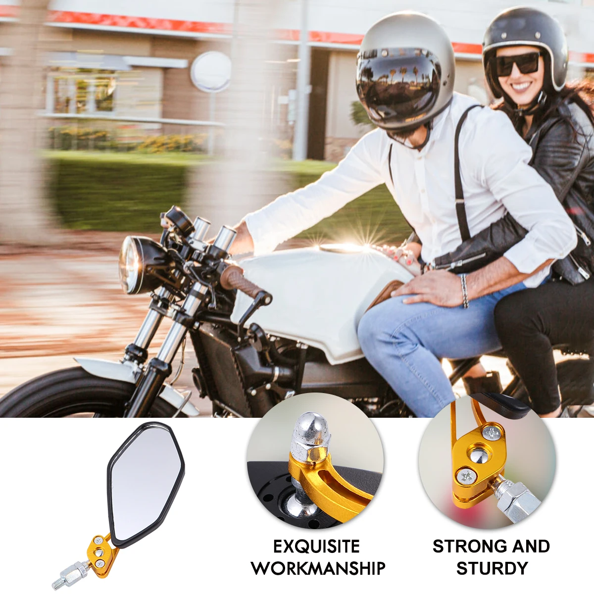 

Rearview Mirror 360°Rotated Adjustable Motorcycle Super Large Glass Lens Retroreflector Replacement For Motorbike