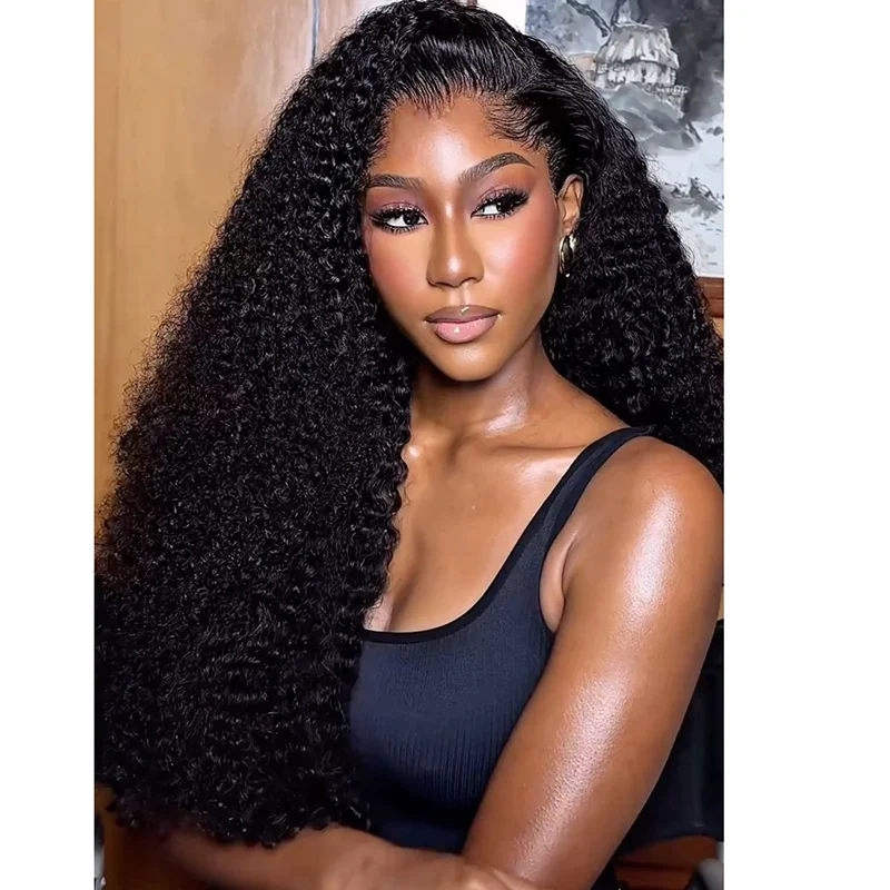 Curly Black White Comfortable Wowangel Wigs Ombre Raw Human Hair Water Wave Lace Closure Wig Cheap Wigs Easy Wear For Beginners