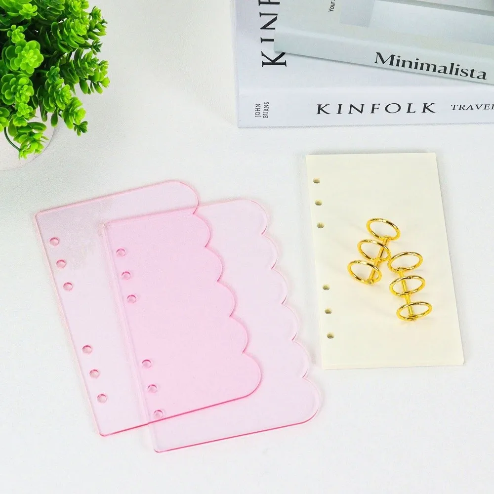 A6 Binder Notebook Set Blank Refill Paper Petal Edge Acrylic Cover Refillable Notebook Detachable Loose-leaf Notebook
