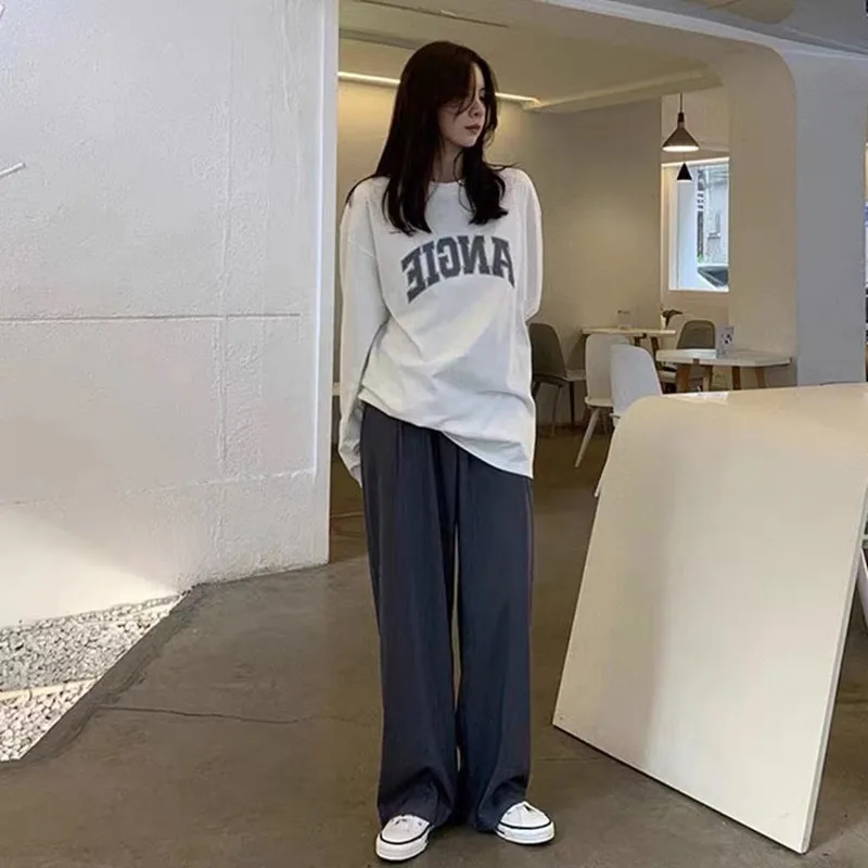 긴 소매 티셔츠 여성 플러스 사이즈 코튼 탑 편안한 핏 통기성 패치 워크 편안한 세련된 패브릭 가을 매일 출퇴근