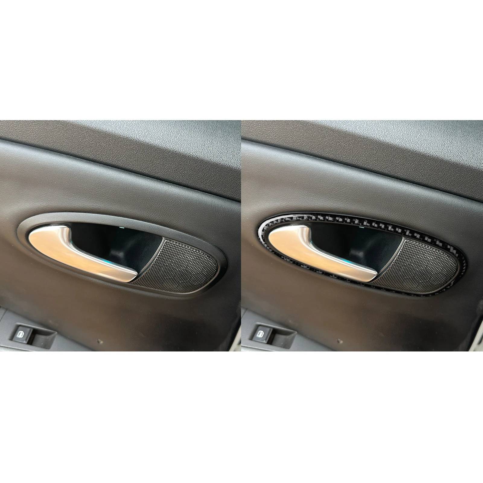 

Для SEAT Leon MK2 1P Cupra FR 2005–2012 Внутренняя дверная ручка Рамка внутренняя отделка / 3K углеродное волокно + смола / 3 мм против царапин
