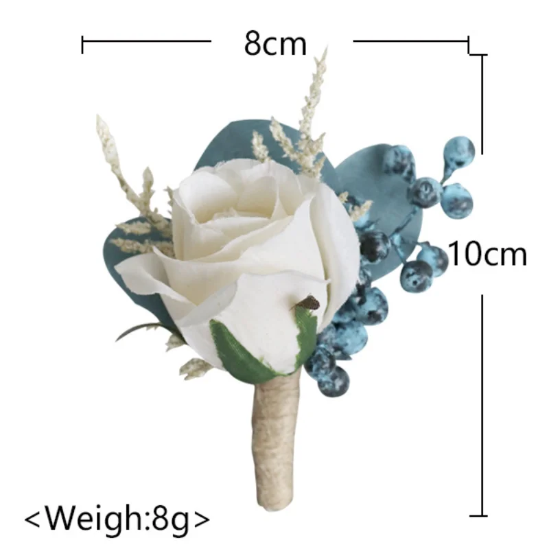 Uomini Boutonniere Buttonhole rosa spilla sposa matrimonio polso corpetto braccialetto cerimonia dello sposo fiore festa riunione Decor