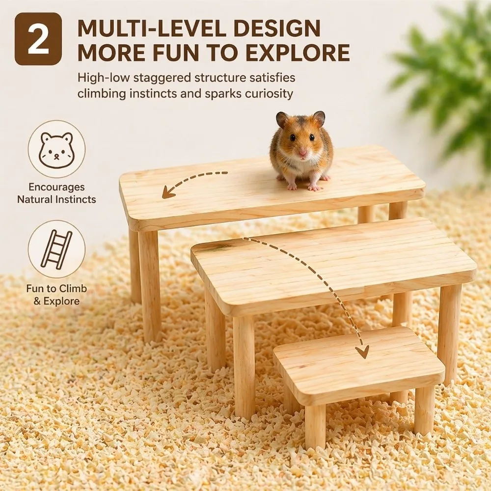 New Small Hamster Scenery Platform Functional Sturdy Playground Climbing Stand Solid Color Pet Cage Accessories Small Pet