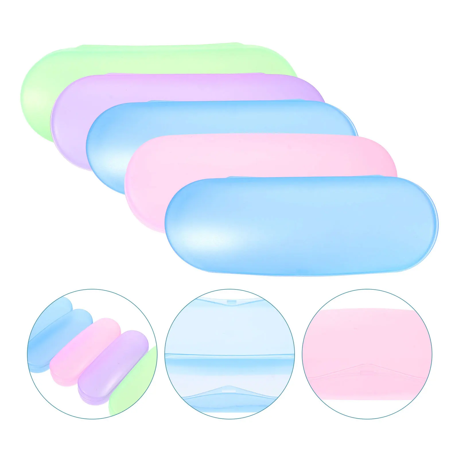 

5pcs Glasses Case Transparent Pp Plastic Eyeglass Box For Men Women Portable Lightweight Durable Sunglasses Storage Eyewear