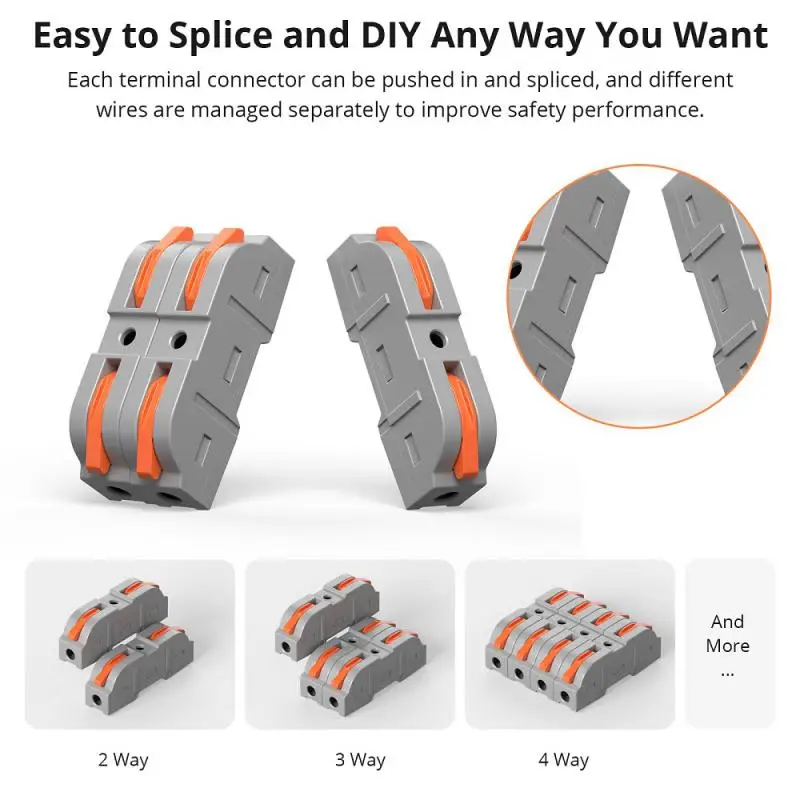 SONOFF Wire Splicing Connectors 1/2/3/4/5 Way And Other Easy To Splice And push in Diy Any Way You Want 34pcs/set