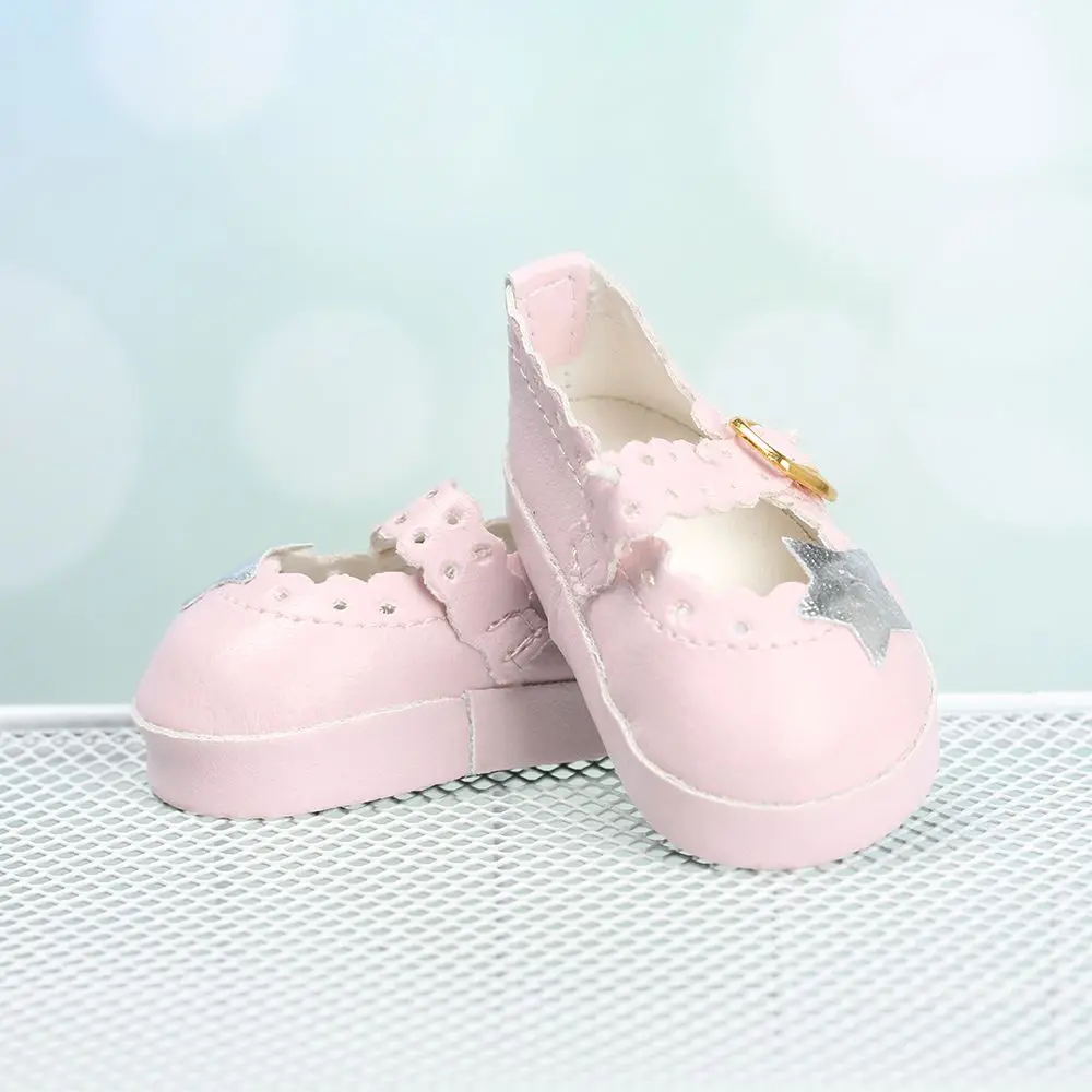 Mini Children Clothing Accessories Toys Birthday Gifts Doll Shoes Pentagram Toy Shoes 16 Inch Doll PU Leather Shoes