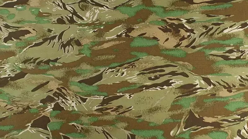 500D Nylon All Terrain Tiger Stripe Camo Fabric IRR Water Repellent Tactical Cloth for Tactical Vest Backpack Luggage DIY Making