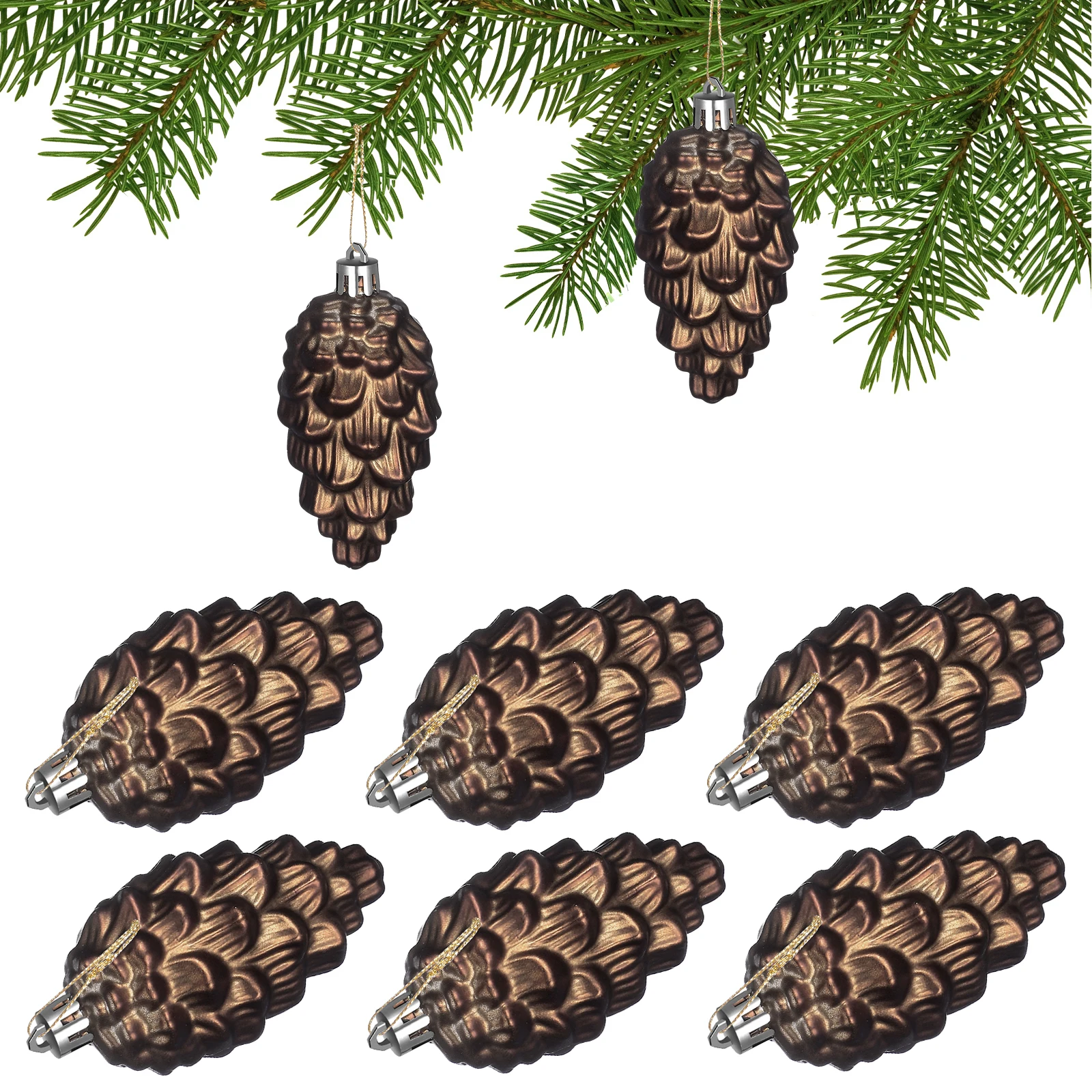 

8 Pcs Winter Decorations Small Pine Cones Wreath Decorating Supplies Christmas Tree Ornaments