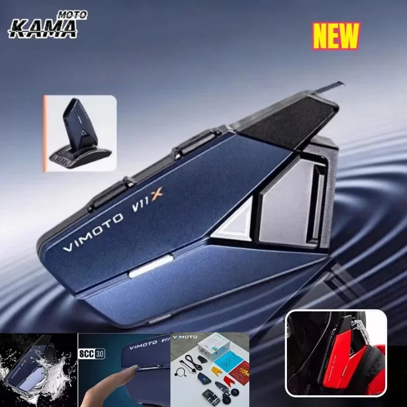 Vimoto New XR/V11X/V10X Motorcycle Helmet Bluetooth Headset IPX67 Waterproof Noise Reduction Multi-person Call Helmet Interphone