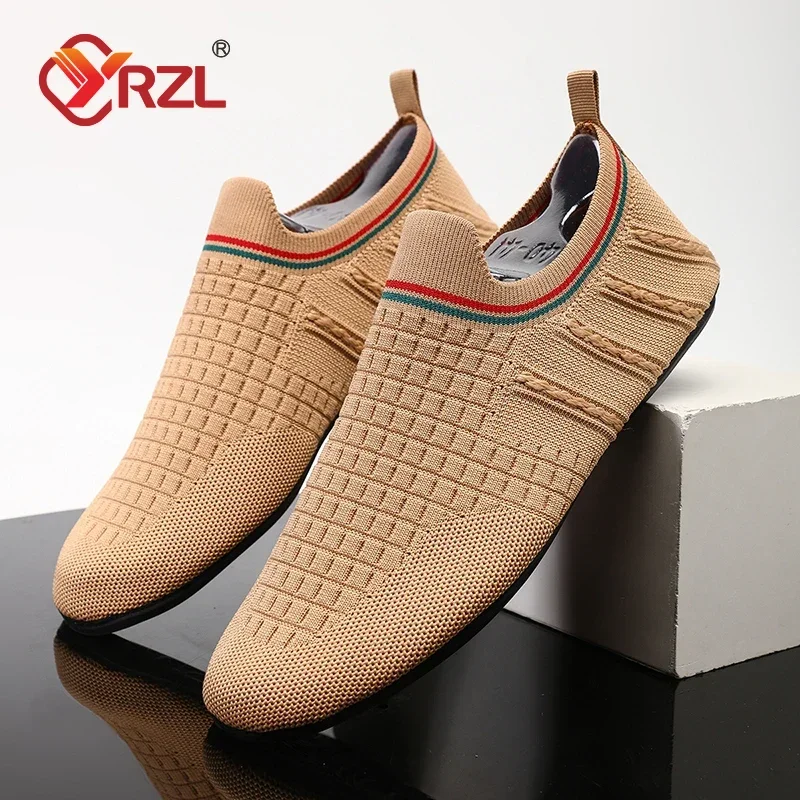 YRZL Men Thin Bottom Driving Moccasins High Quality Male Walking Shoes Breathable Mesh Casual Loafers Soft Comfortable Man Shoes