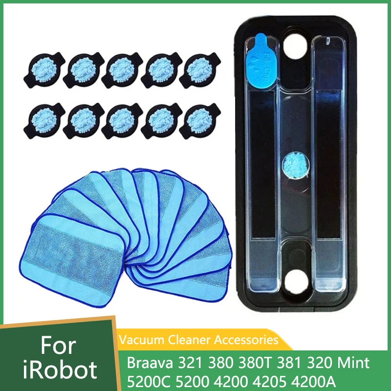 Water Tank Filter Mop Cloth Pad Kit For iRobot Braava 380 380T 381 320 Mint 5200 4200 Mopping Robot Vacuum Cleaner Reservoir