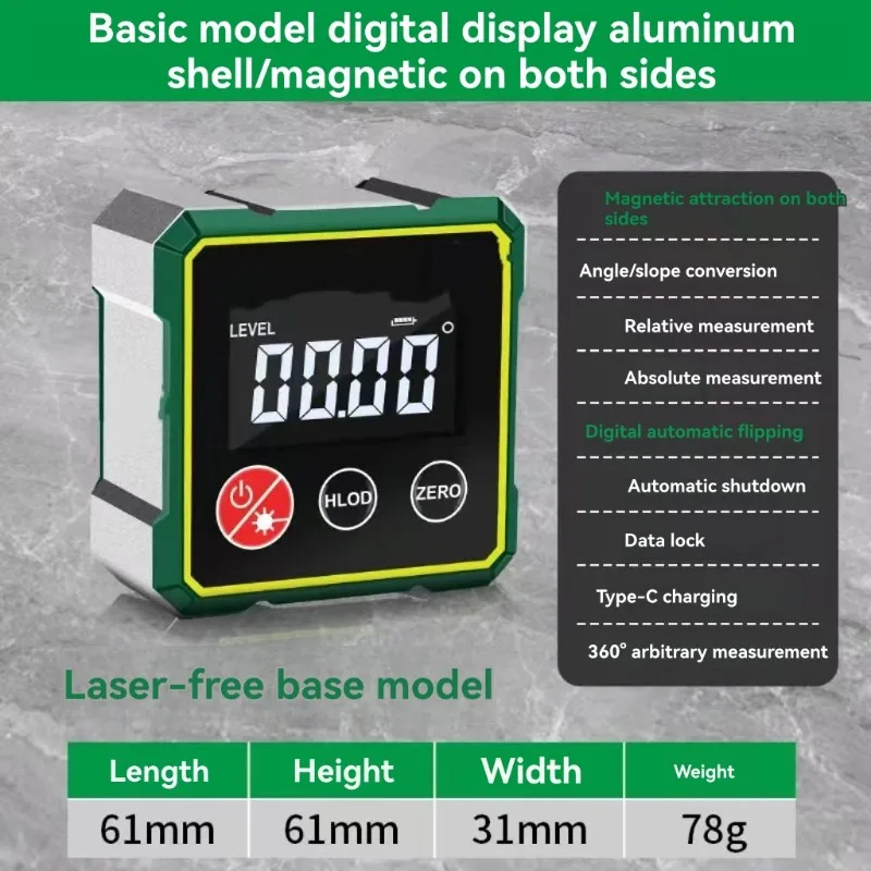 AT82-صندوق الميل الرقمي مع إضاءة خلفية للمحدر وأداة قياس الزاوية #3