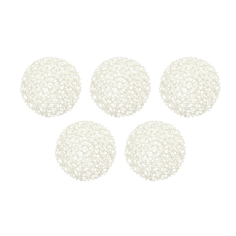 

ABGR-Round Paper Fiber Woven Place Mats Decorative Braided Natural Mat Holidays Parties Decor 15 Inch Set Of 60 (White)