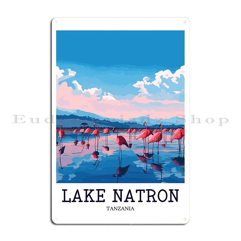 Lake Natron Tanzania Travel Print Tp041 Metal Plaque Create Plaques Custom Bar Cave Personalized Tin Sign Poster