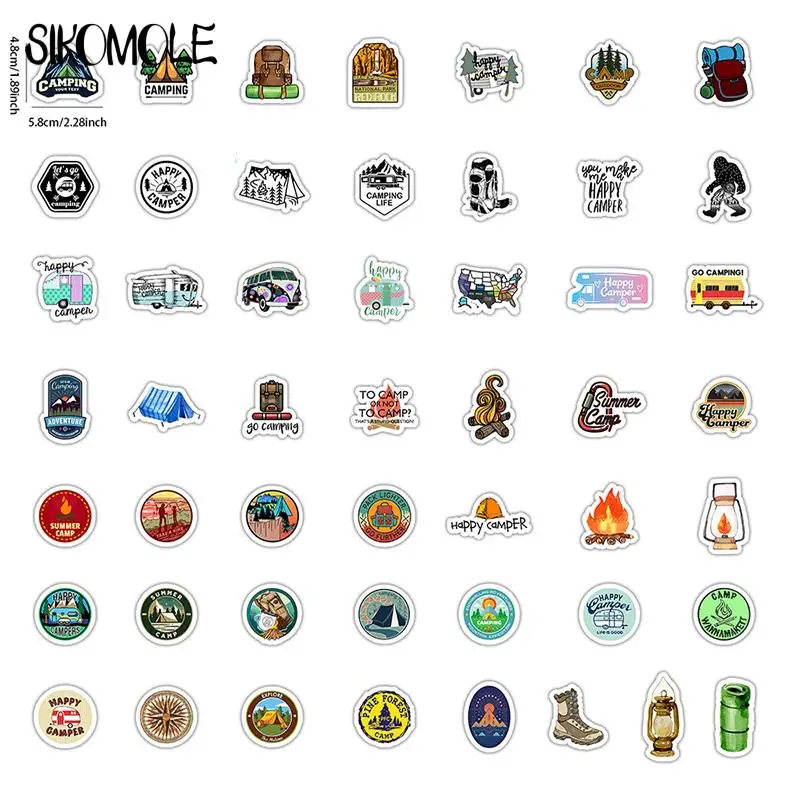 10/30/50PCS Go Camping Travel Stickers Wilderness Adventure Outdoor Landscape DIY Laptop Suitcase Motor Car Decal Sticker F5