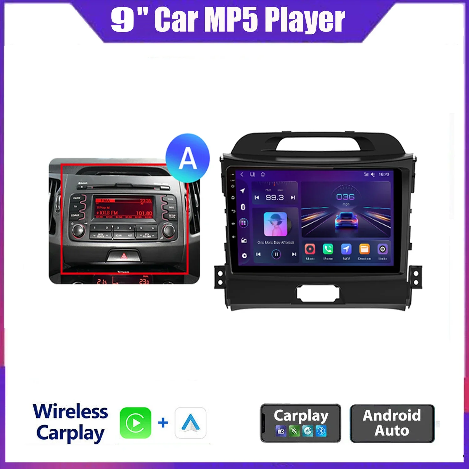 

Car Radio Android Auto For KIA Sportage 2010 2011 2012 2013 -2016 GPS Navi Multimedia Player Stereo IPS Carplay 2din DVD radio