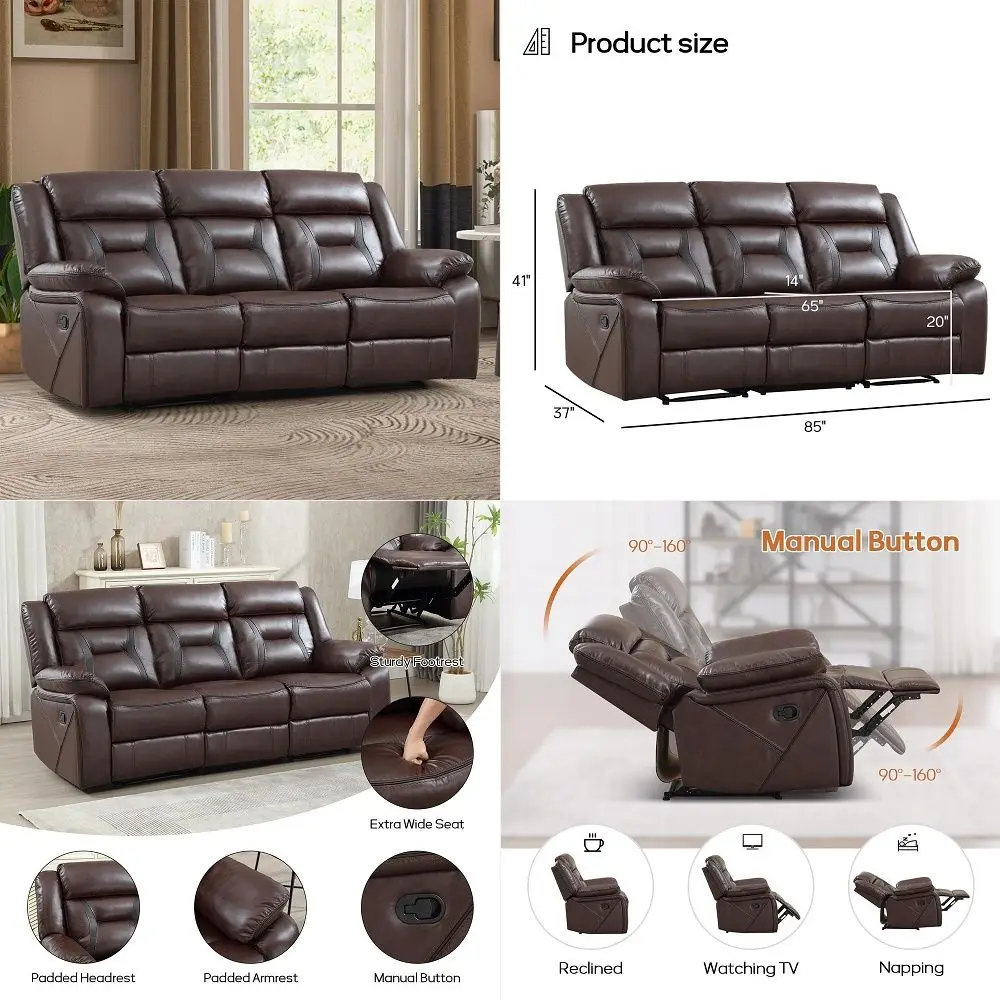 

Modular Sectional Sofa, 3 Seater 105 Deep Seat Corduroy Lounge Sofa with Movable Cushions, Modular Couch for Small Spaces, Livi