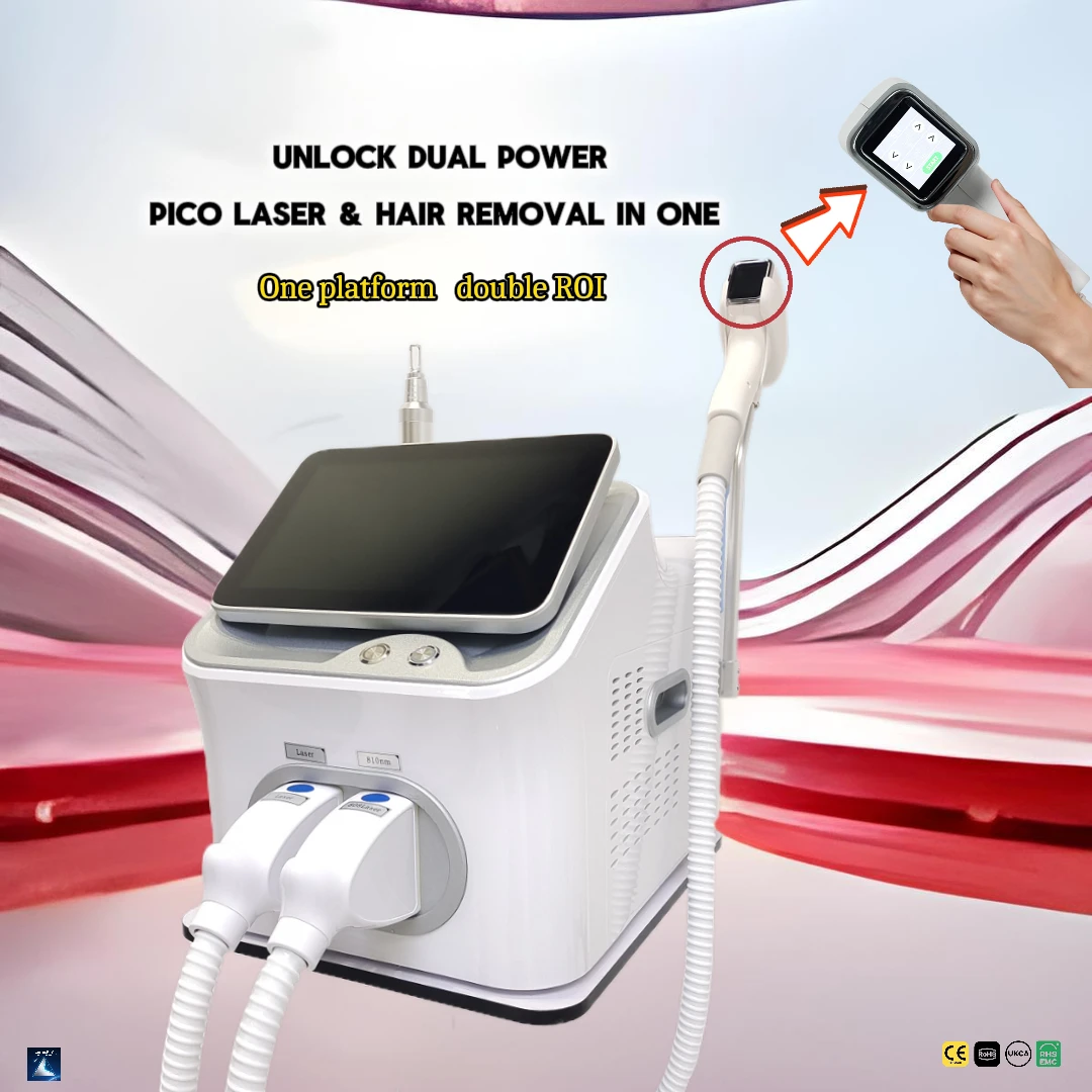 4000 واط ليزر ديود احترافي 2 في 1 لإزالة الشعر وليزر بيكو ثانية جهاز محمول وغير مؤلم مناسب لجميع أنواع البشرة CE