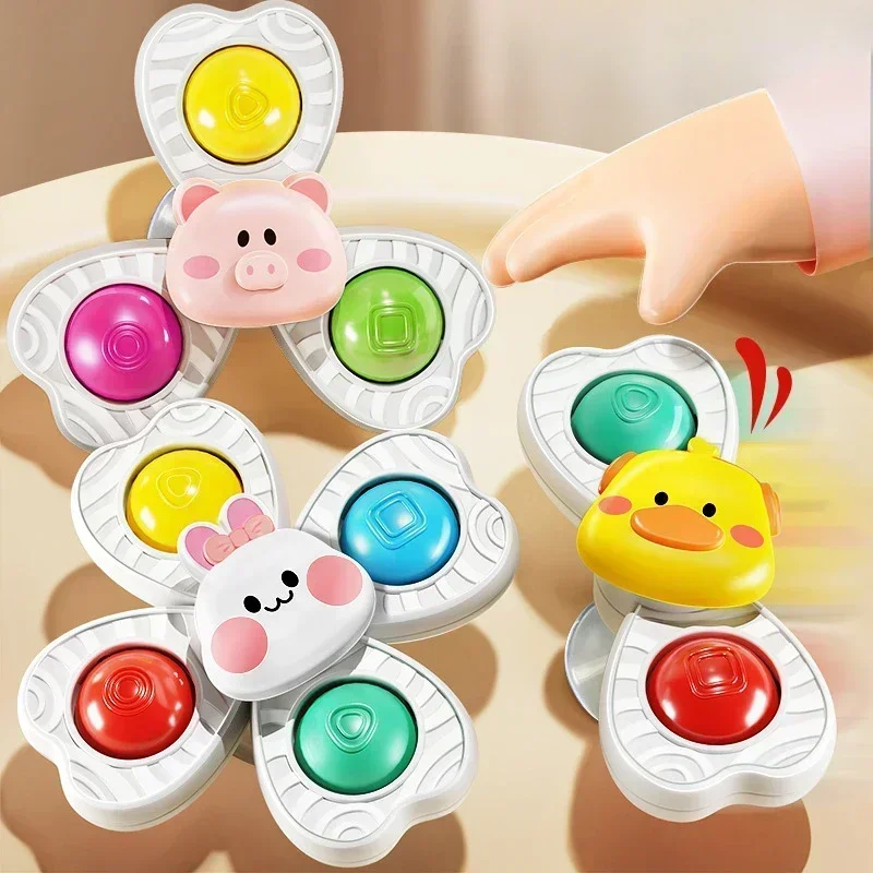 Jouets de bain éducatifs Montessori pour enfants, ventouse rotative pour bébé, jouets HOToys pour tout-petits, nourrissons, rotation, 3 ans