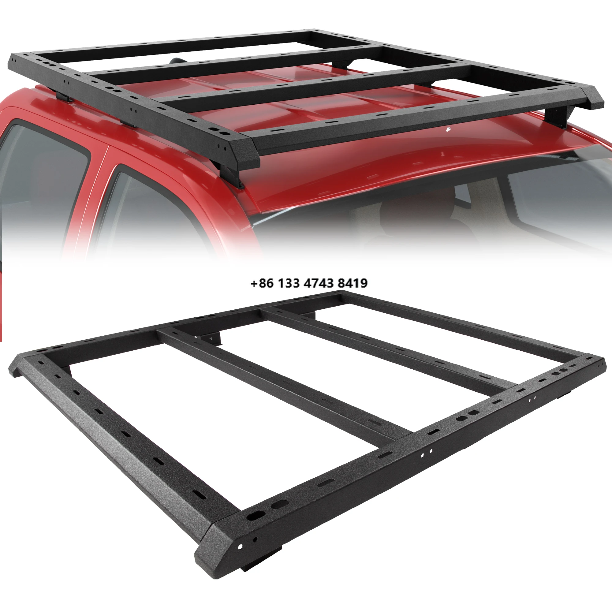 

4X4 Accessories Steel Roof Rack with Crossbar for Pickup Aftermarket Black Roof Rack for 2005-2022