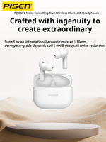 PISEN P2 Wireless Headphones Bluetooth 5.4 earphones Audio headset HiFi Stereo Bass Touch Control Sports Noise Reduction Earbuds
