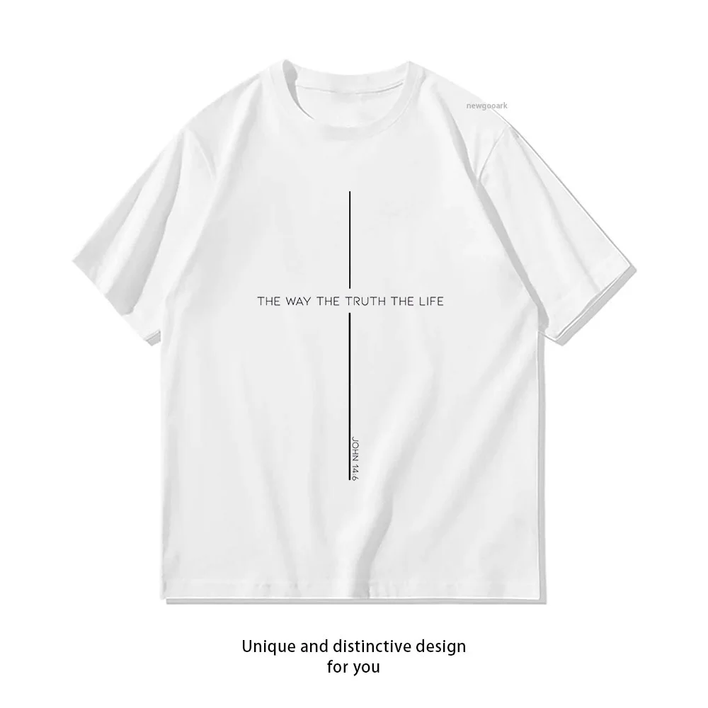 Jesus is King Merch John 14 6 The Way the Truth the Life femme homme T-shirts décontractés en coton imprimé pour adultes