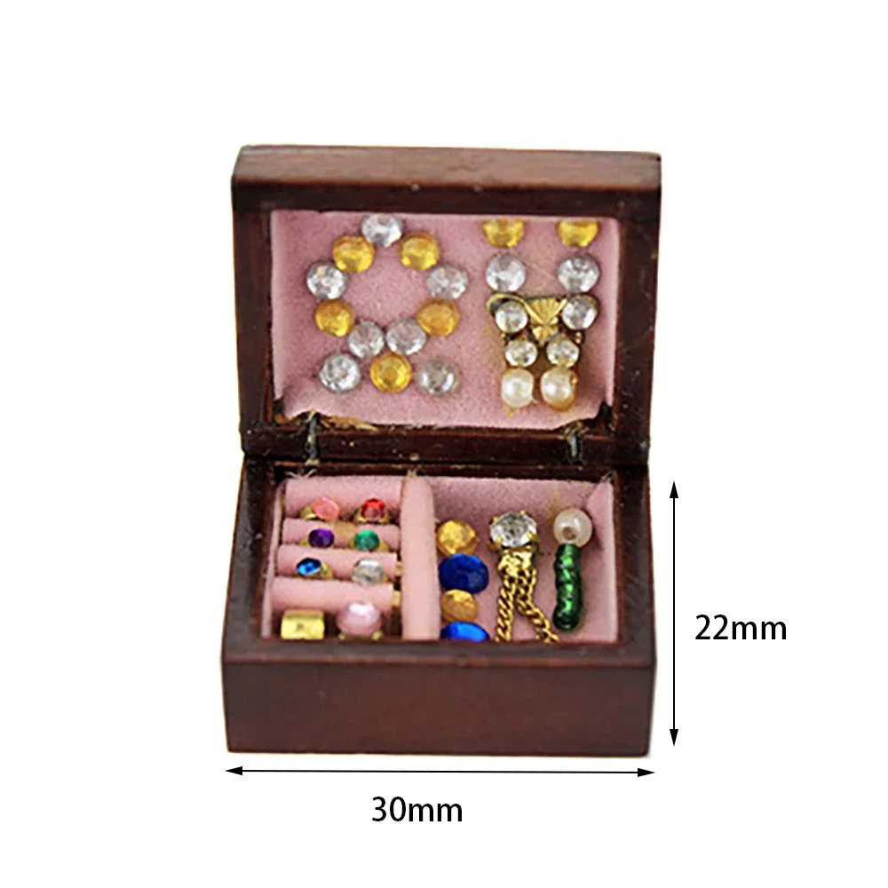 1/12 Dollhouse Miniature อุปกรณ์เสริม Mini กล่องเครื่องประดับไม้ของเล่นสําหรับตุ๊กตาตกแต่ง ob11