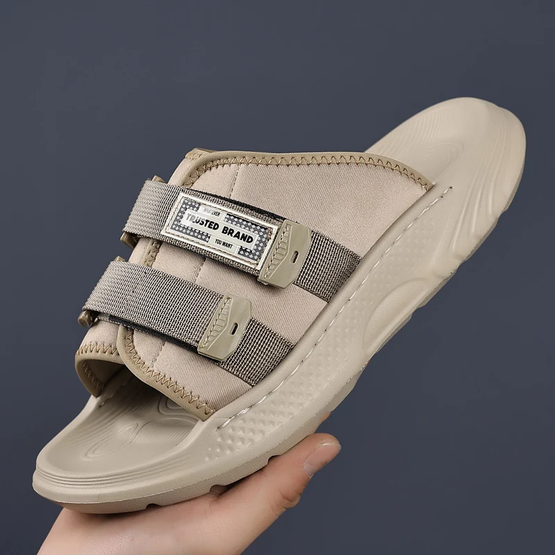 

Новинка весны 2024, мужская повседневная обувь, высококачественные уличные тапочки с одним словом, однотонная домашняя обувь, легкие тапочки с мягкой подошвой 7